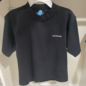 COPY - Balenciaga shirt for boys. Size is 4Y and the color is black.